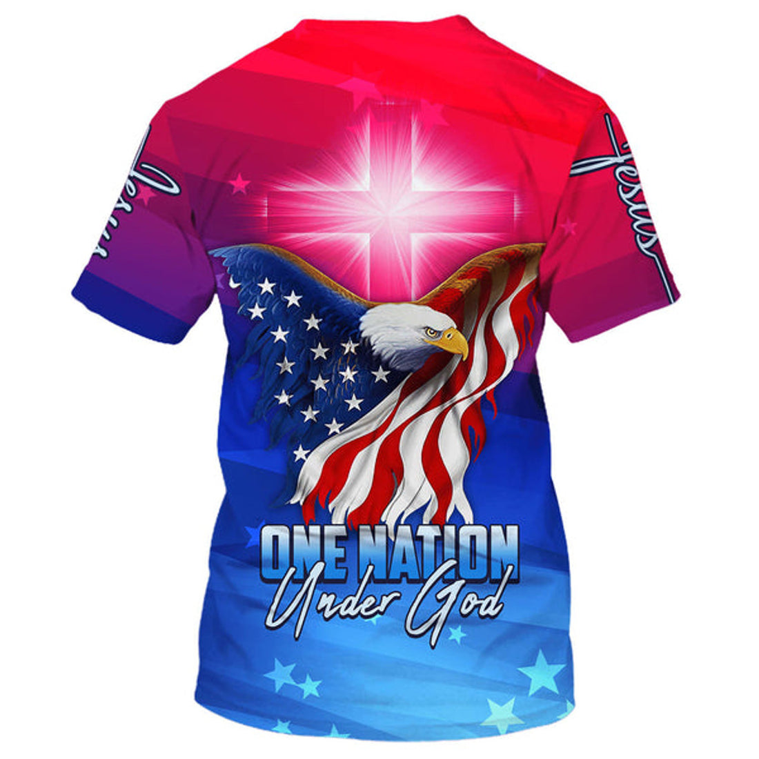 FUNSTUFFPRINT One Nation Under God Eagle 3D T-Shirts - Christian Shirts For Men&Women 3D T-shirt