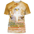 FUNSTUFFPRINT One Nation Under God Eagle American Christian 3D T-shirt