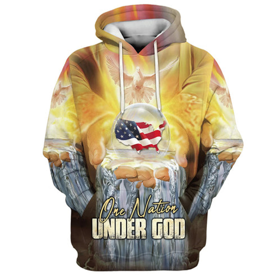 FUNSTUFFPRINT 3D One Nation Under God 3D Hoodie and Zip Hoodie