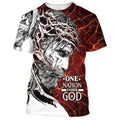 FUNSTUFFPRINT One Nation Under God Jesus Christian 3D T-shirt