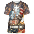 FUNSTUFFPRINT One Nation Under God Jesus Christian Christian 3D T-shirt