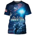 FUNSTUFFPRINT One Nation Under God Lion Cross Eagles 3D T-Shirts - Christian Shirts For Men&Women 3D T-shirt