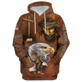 FUNSTUFFPRINT 3D One Nation Under God Patriotic Eagle American Flag 3D Hoodie and Zip Hoodie