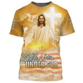 FUNSTUFFPRINT One Nation Under God Shirts - Jesus Arms Wide Open Christian 3D T-shirt