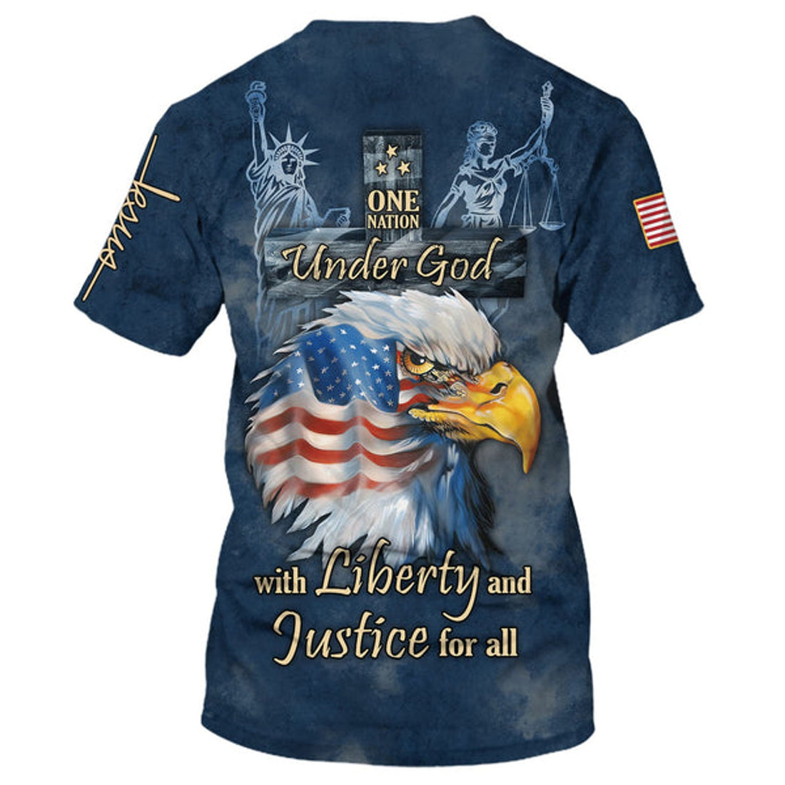 FUNSTUFFPRINT One Nation Under God With Liberty And Justice For All 3D All Over Printed Shirt for Men and Women
 3D T-shirt