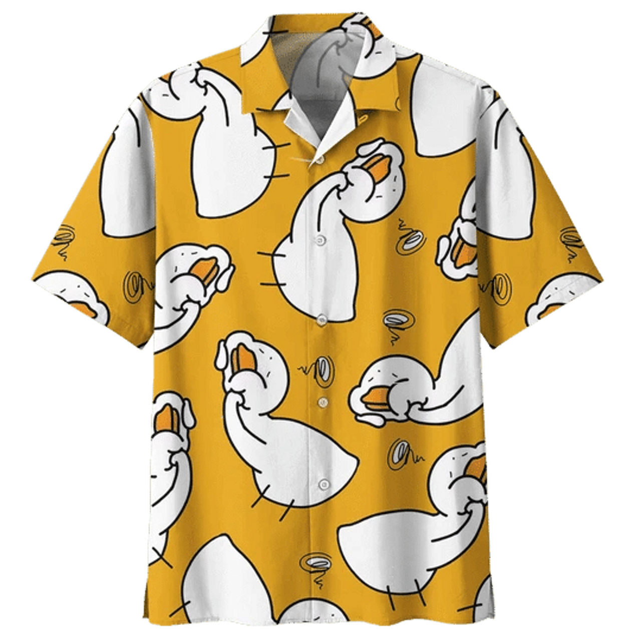 Orange Duck Background Hawaiian Shirt