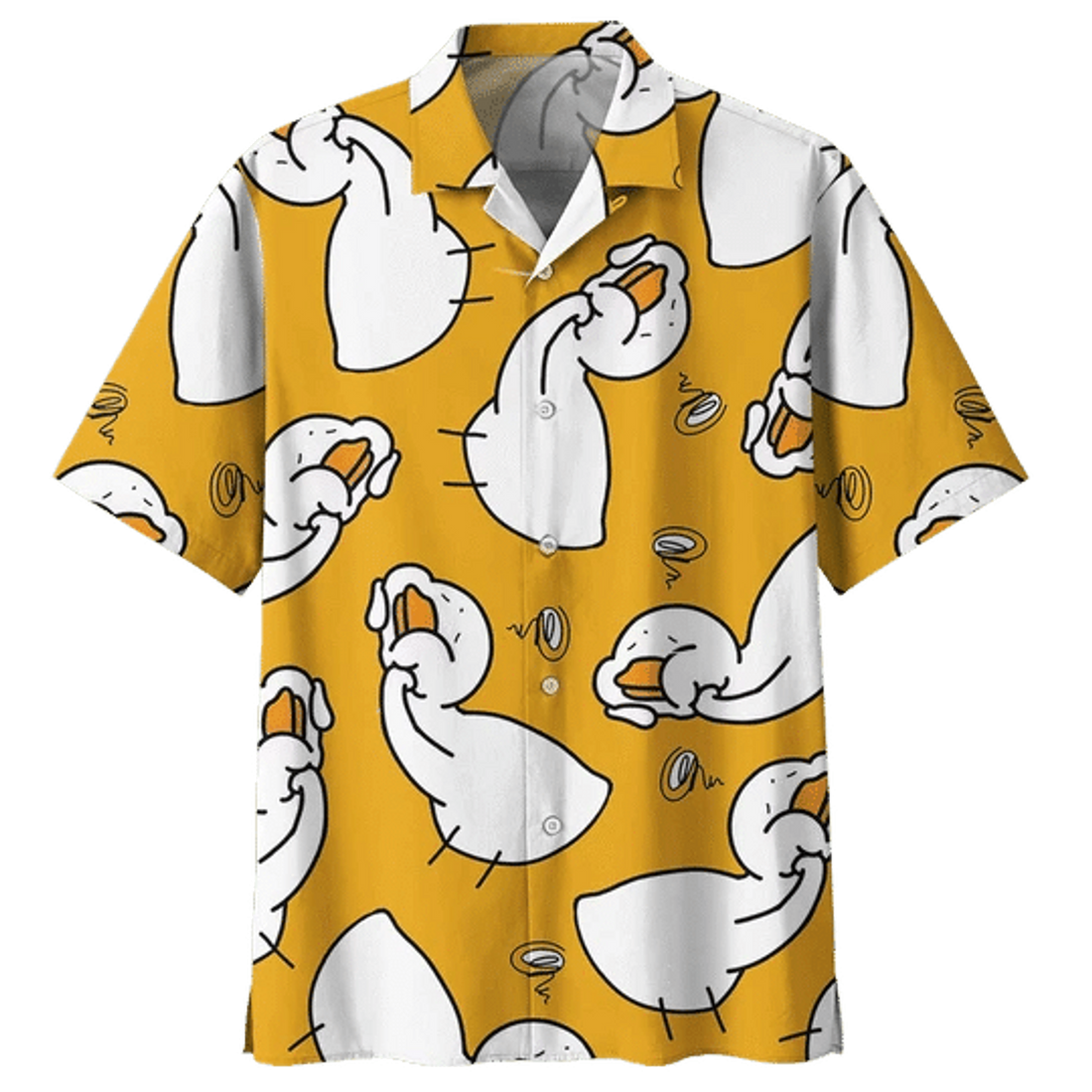Orange Duck Background Hawaiian Shirt