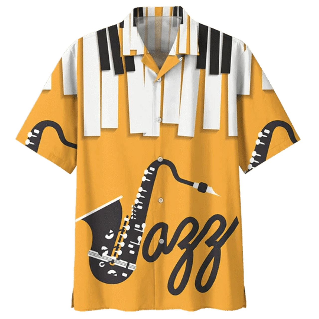 Orange Saxophone Background Design Hawaiian Shirt