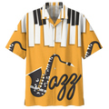 Orange Saxophone Background Design Hawaiian Shirt