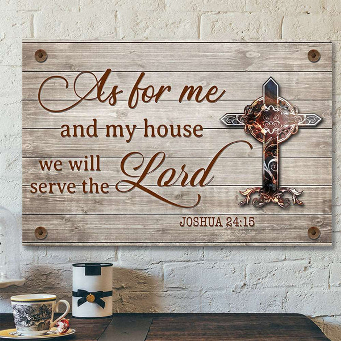 As For Me And My House Canvas Wall Art - Jesus Pictures - Christian Canvas Prints - Faith Canvas - Bible Verse Canvas 