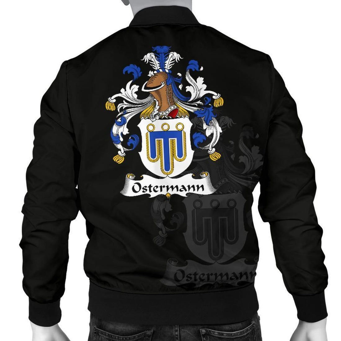 FUNSTUFFPRINT Ostermann Germany Men's Bomber Jacket - German Family Crest 3D Bomber Jacket