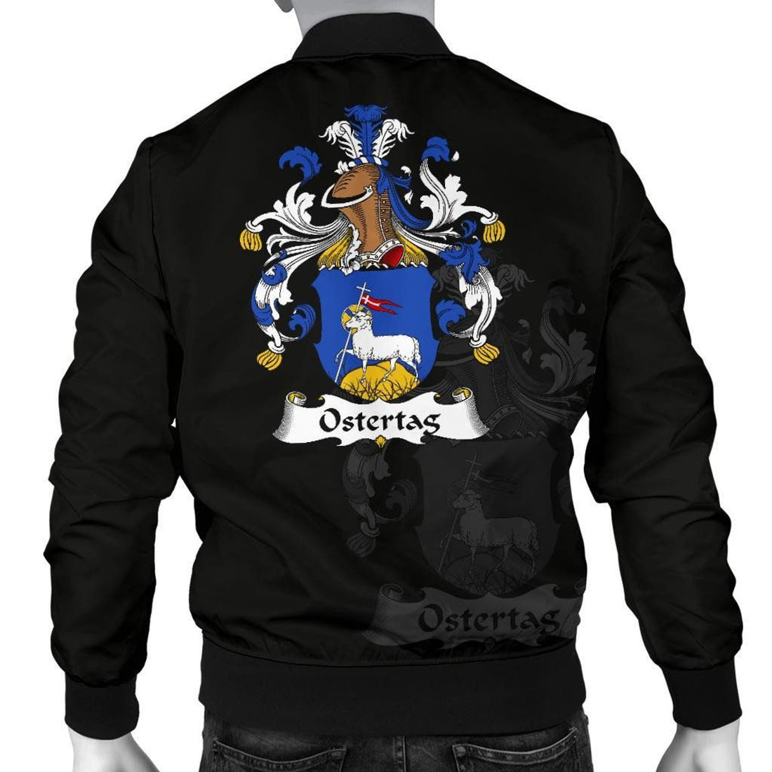 FUNSTUFFPRINT Ostertag Germany Men's Bomber Jacket - German Family Crest 3D Bomber Jacket