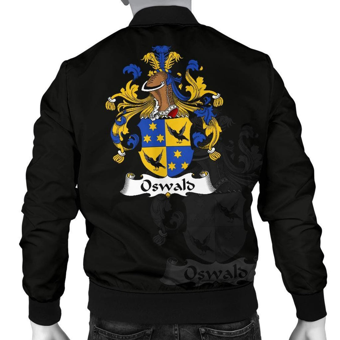 FUNSTUFFPRINT Oswald Germany Men's Bomber Jacket - German Family Crest 3D Bomber Jacket