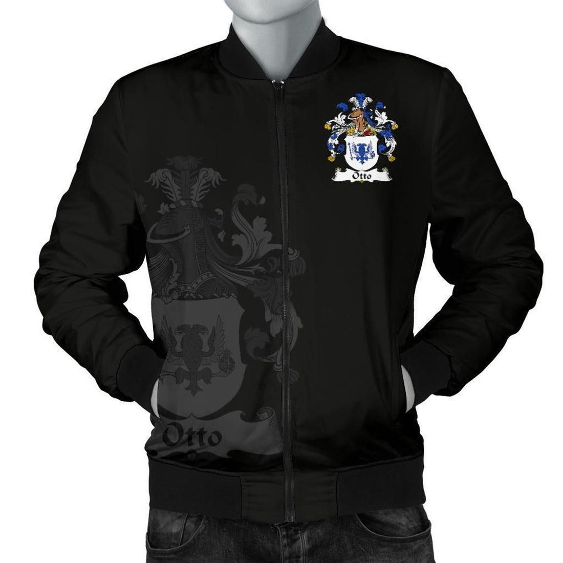 FUNSTUFFPRINT Otto Germany Men's Bomber Jacket - German Family Crest 3D Bomber Jacket