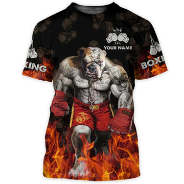 Custom Funny Boxing Bulldog Tshirt, Bull Dog Boxing Hoodie Men Women, Boxing Lover Gift, Pet Love Gift