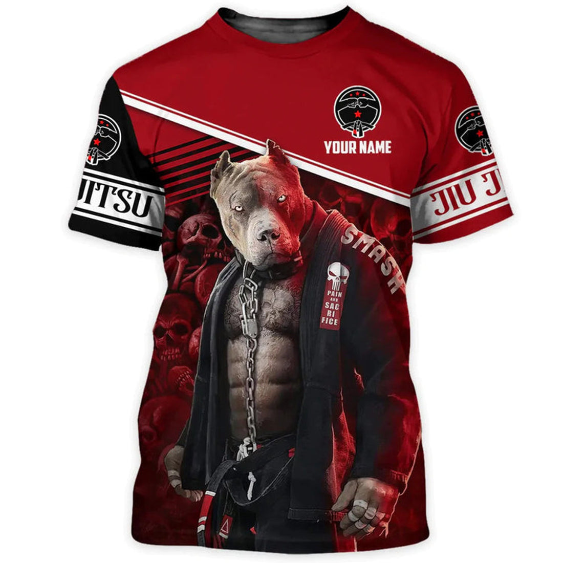 Custom Jiu Jitsu Pitbull 3D Shirt Men Women, Jiu Jitsu Player Funny Shirt, Jiu Jitsu Lover Gift