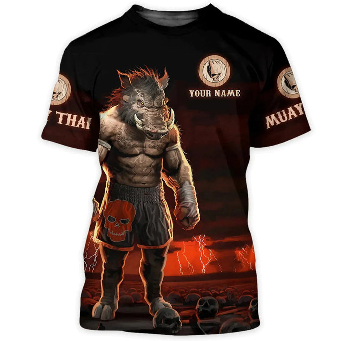 Custom Personalized Name Muay Thai Boar Shirt, 3D Print Martial Art Hoodie, Muay Thai Gift, Martial Art Lover Gifts