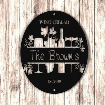 Personalized Wine Cellar Metal Sign, Metal Wall Sign, Bar Wall Sign, Metal Wall Art, Bar Decor