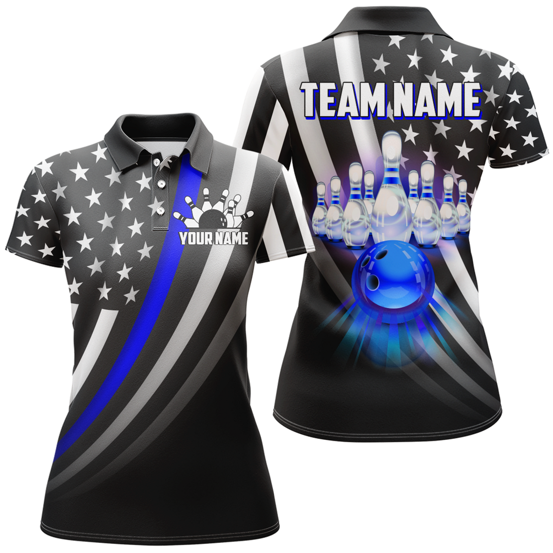 Custom American Bowling Jersey Custom Bowling Shirt for Women Team Bowling Polo Shirt