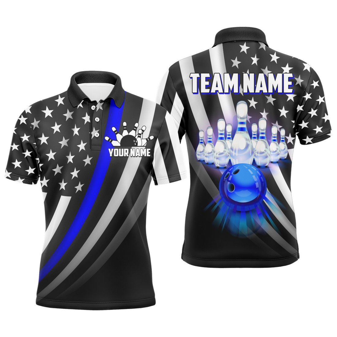 Custom American Bowling Jersey Custom Bowling Shirt For Men Team Bowling Polo Shirt