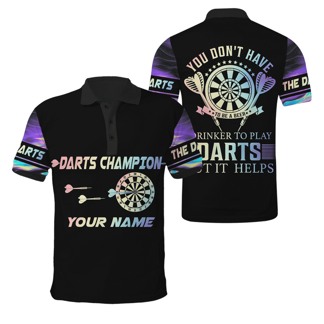 Custom Darts Player No You Don't Have To Be A Beer Printed Personalized Unisex Polo Shirt