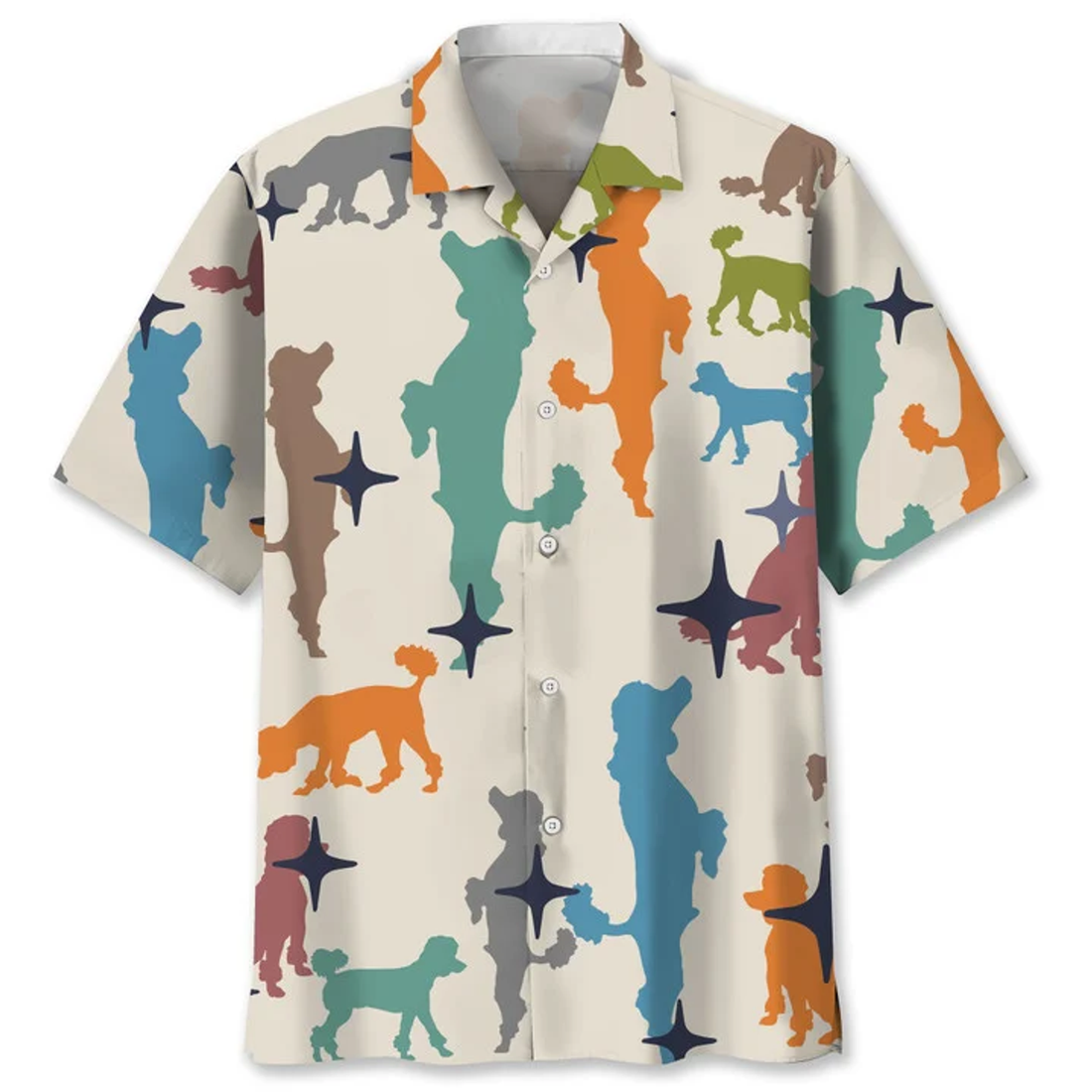 Poodle Vintage Hawaiian Shirt, Hawaiian shirt for men, Summer gift for Dog lovers