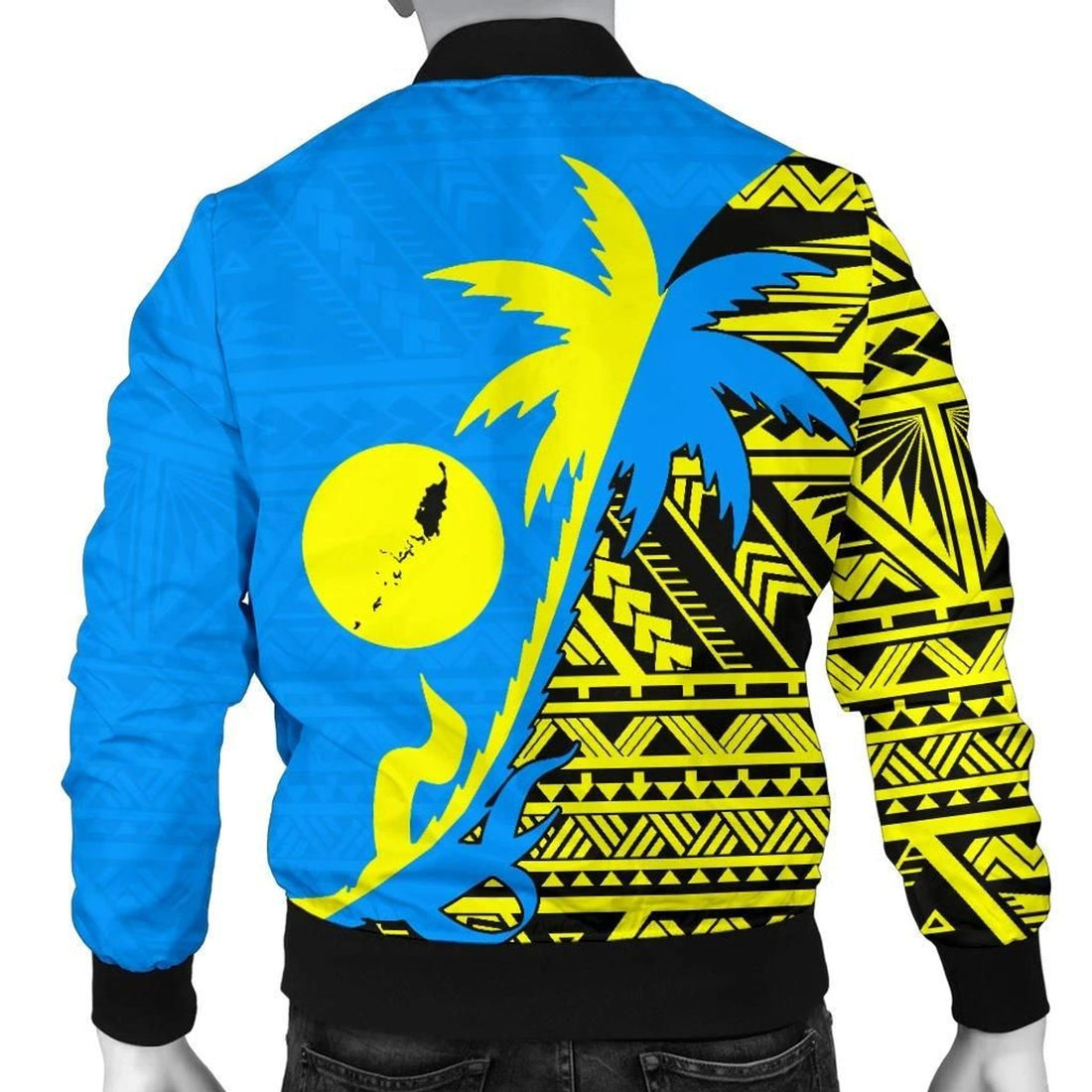 FUNSTUFFPRINT Palau Coconut Tree Men's 3D Bomber Jacket