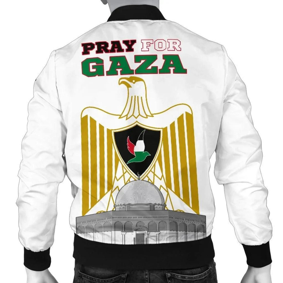 FUNSTUFFPRINT Palestine Bomber Jacket - Pray For Gaza 3D Bomber Jacket