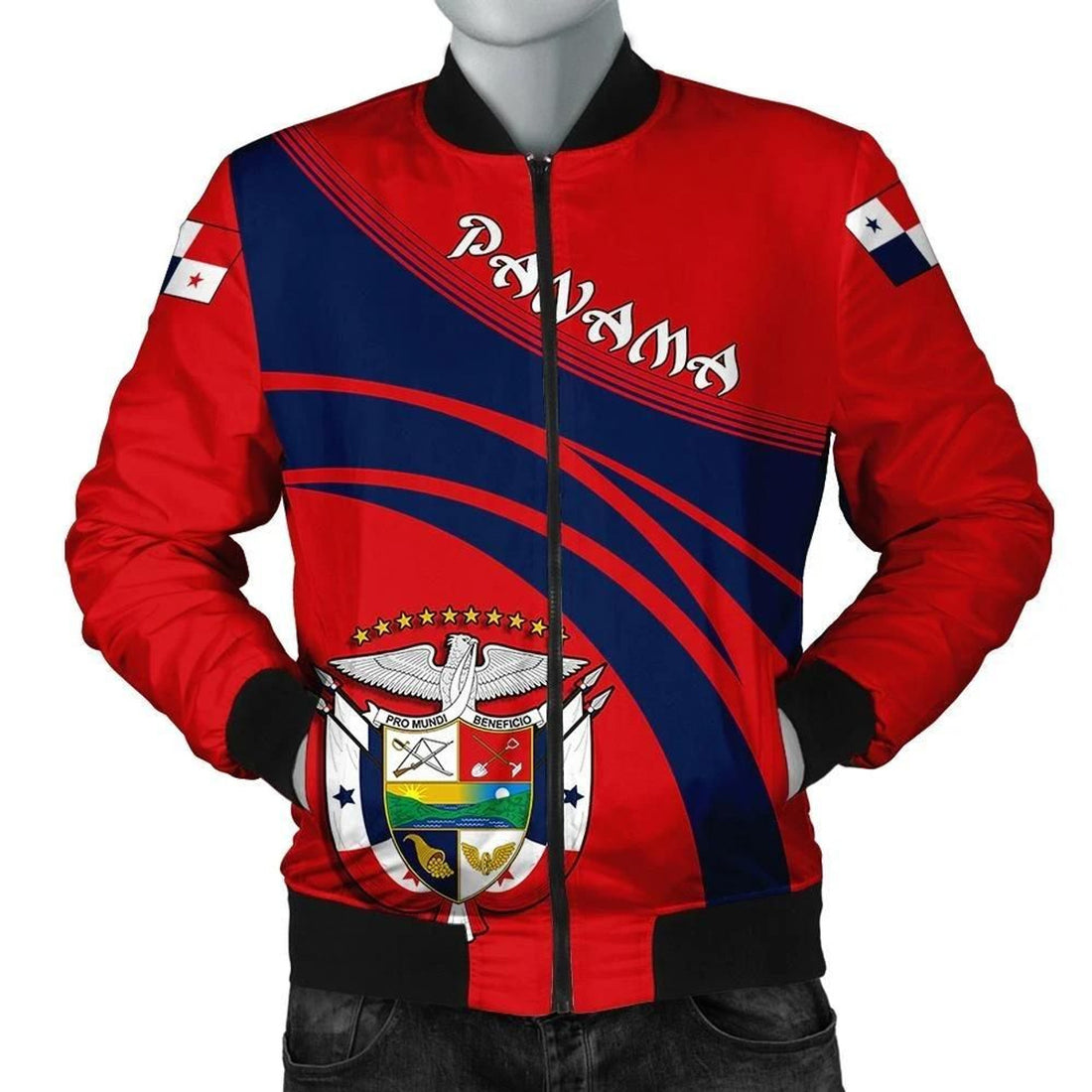 FUNSTUFFPRINT Panama Coat Of Arms Men Bomber Jacket Cricket 3D Bomber Jacket