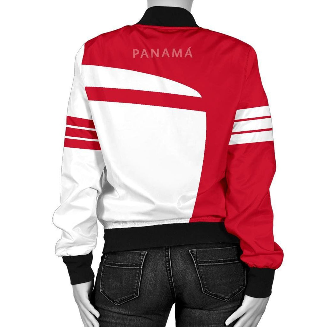 FUNSTUFFPRINT Panama Women's Bomber Jacket - Premium Style Red 3D Bomber Jacket