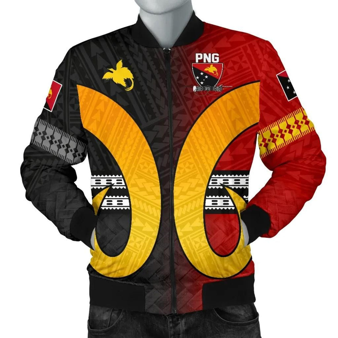 FUNSTUFFPRINT Papua New Guinea Descendants Men's 3D Bomber Jacket