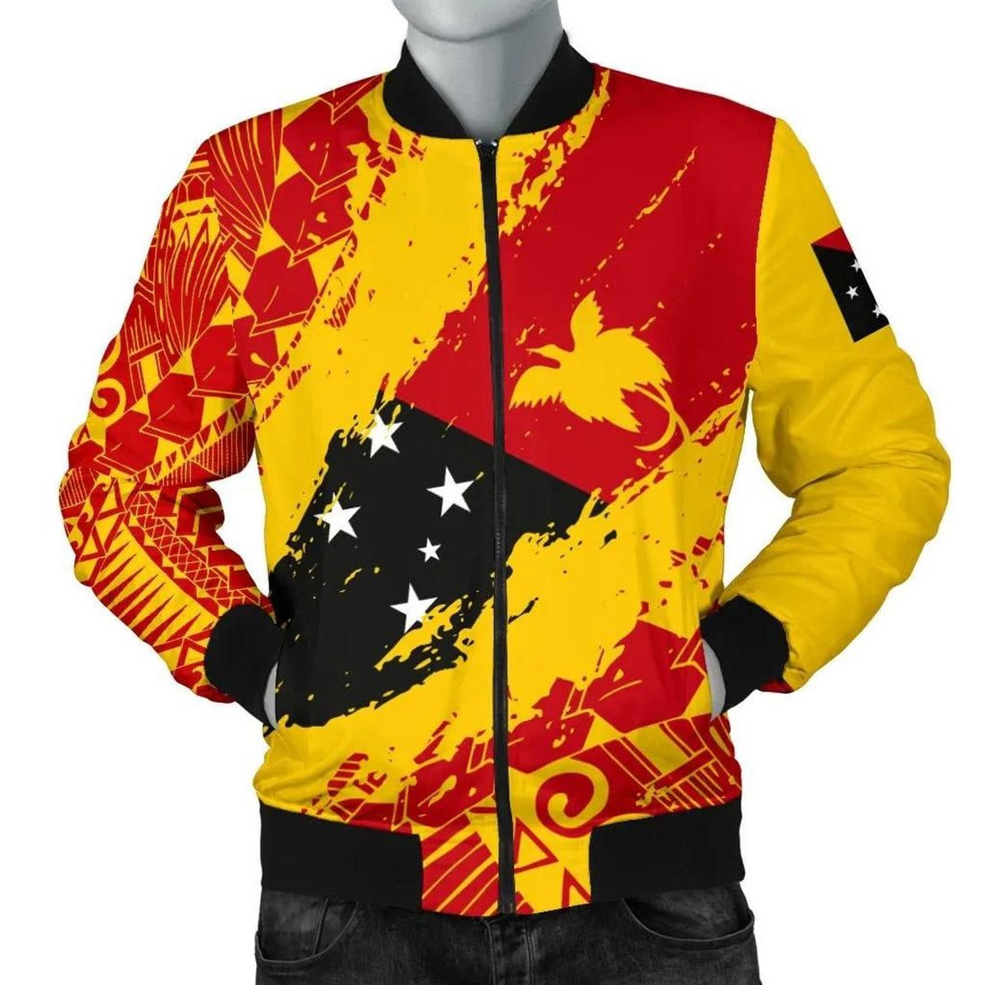 FUNSTUFFPRINT Papua New Guinea Men's Bomber Jacket - Nora Style 3D Bomber Jacket