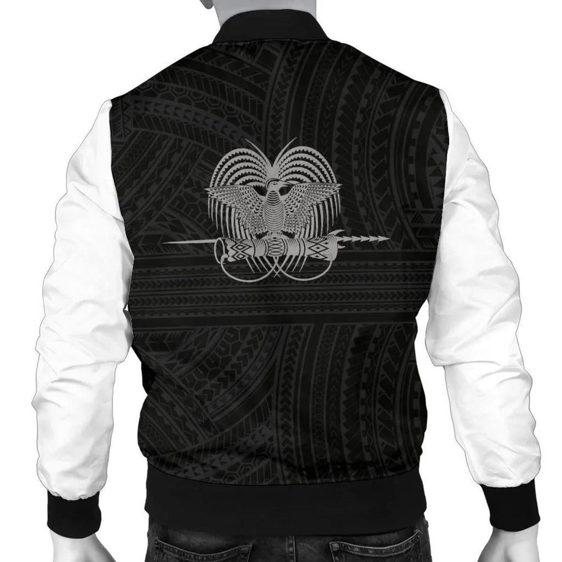 FUNSTUFFPRINT Papua New Guinea Men's Bomber Jacket Polynesian Tattoo Style 3D Bomber Jacket