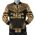 FUNSTUFFPRINT Papua New Guinea Polynesian Chief Men's Bomber Jacket - Gold Version - 3D Bomber Jacket