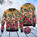 FUNSTUFFPRINT Parrot Palm Forest Ugly Christmas Sweater, Christmas Sweater, Ugly Sweater, Funny Xmas Sweaters Ugly Sweater