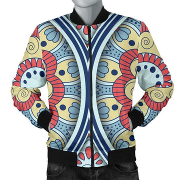 FUNSTUFFPRINT Pastel Ornament Mandala Print Men's 3D Bomber Jacket