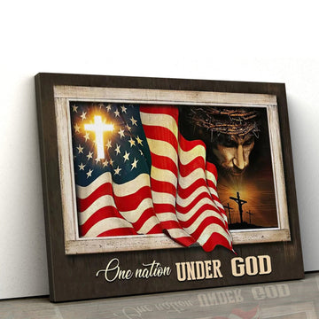 Patriotism Christian One Nation Under God Wall Art Canvas - Religious Canvas Painting