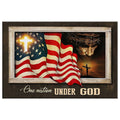 Patriotism Christian, One Nation Under God Wall Art Canvas - Religious Wall Decor