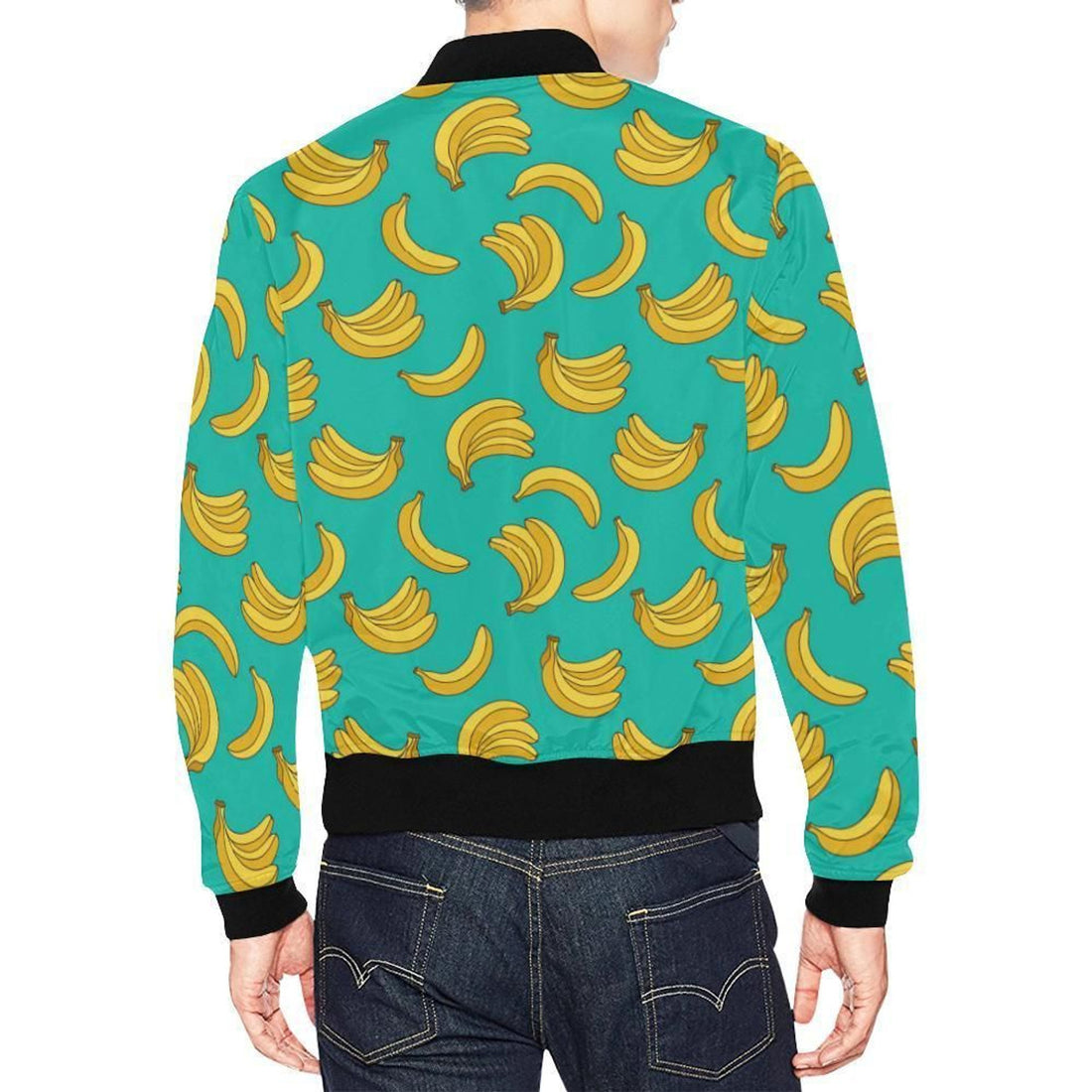 FUNSTUFFPRINT Pattern Print Banana Mens 3D Bomber Jacket