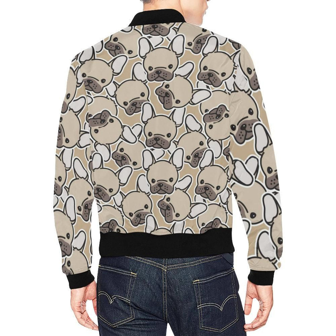 FUNSTUFFPRINT Pattern Print Bulldog Mens 3D Bomber Jacket