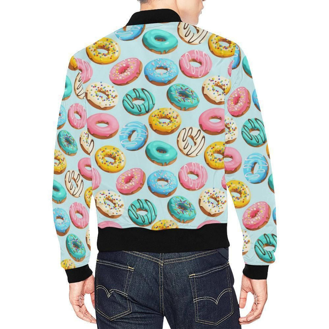 FUNSTUFFPRINT Pattern Print Colorful Donut Mens 3D Bomber Jacket