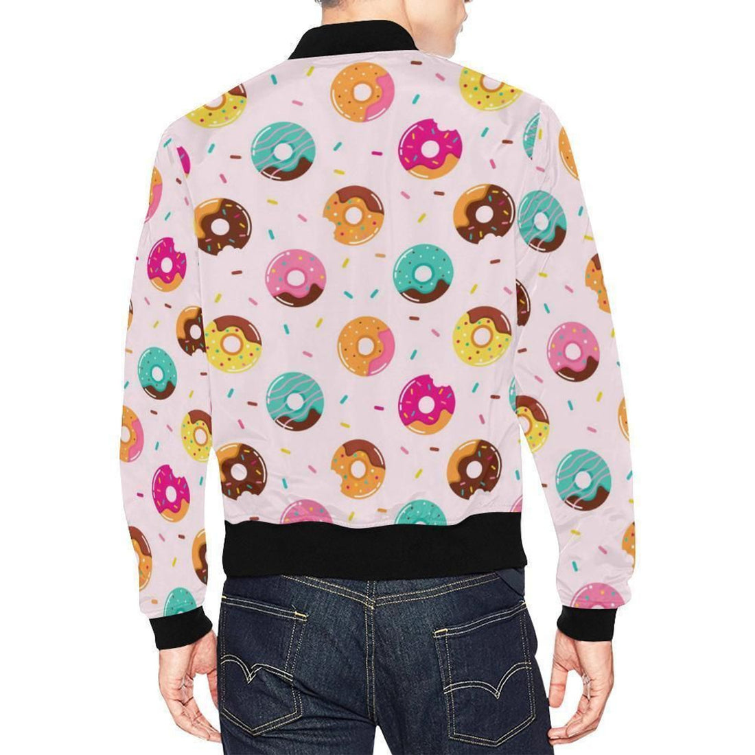 FUNSTUFFPRINT Pattern Print Donut Mens 3D Bomber Jacket