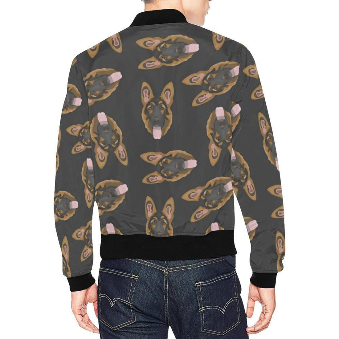FUNSTUFFPRINT Pattern Print German Shepherd Mens 3D Bomber Jacket