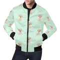 FUNSTUFFPRINT Pattern Print Golden Retriever Mens 3D Bomber Jacket