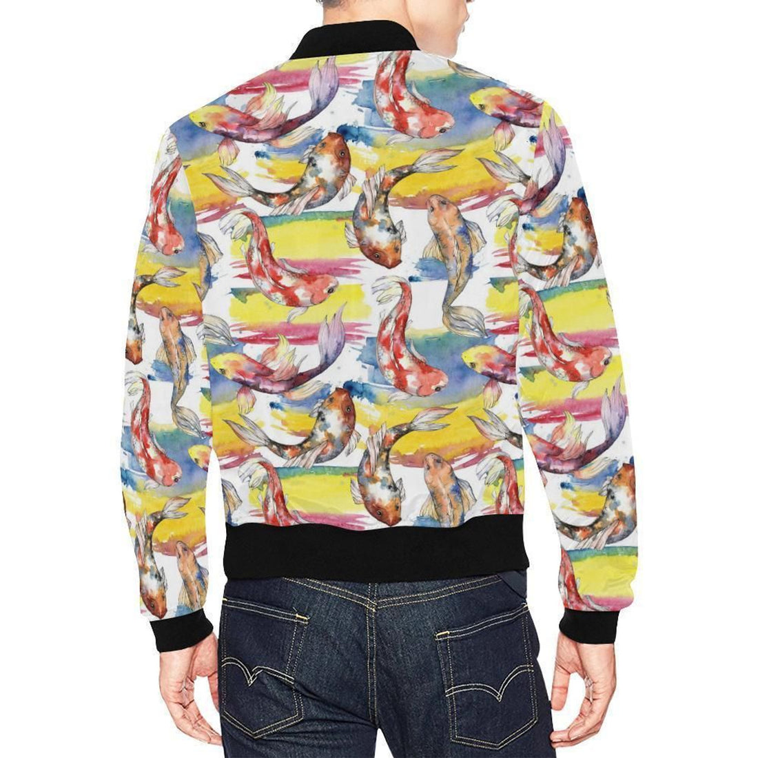 FUNSTUFFPRINT Pattern Print Goldfish Mens 3D Bomber Jacket