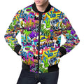 FUNSTUFFPRINT Pattern Print Graffiti Mens 3D Bomber Jacket