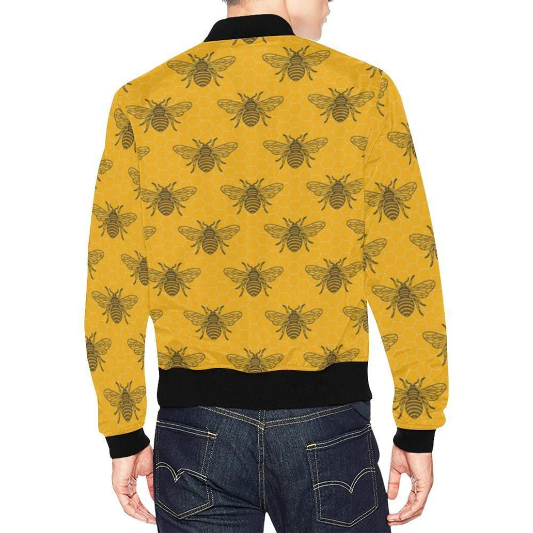 FUNSTUFFPRINT Pattern Print Honey Bee Diagram Gifts Mens 3D Bomber Jacket