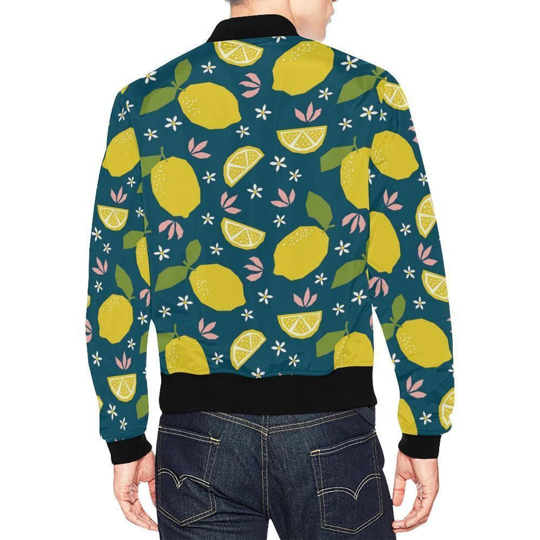 FUNSTUFFPRINT Pattern Print Lemon Mens 3D Bomber Jacket