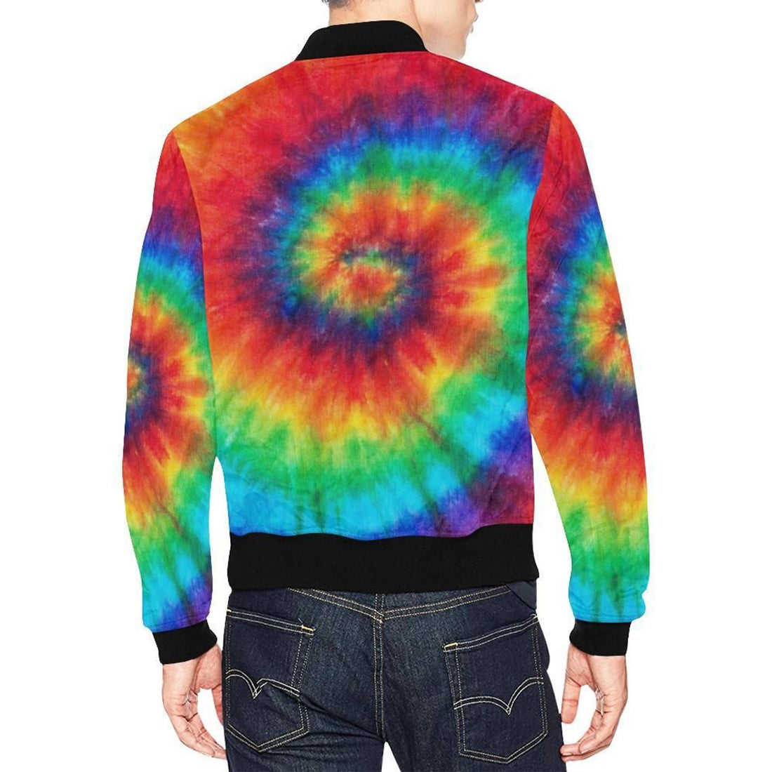 FUNSTUFFPRINT Pattern Print Tie Dye Mens 3D Bomber Jacket