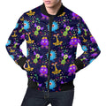 FUNSTUFFPRINT Pattern Print Ufo Alien Mens 3D Bomber Jacket